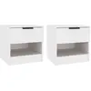 vidaXL Tables de chevet 2 pcs Blanc Bois d'ingénierie