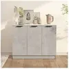 vidaXL Buffet Gris béton 90,5x30x70 cm Bois d'ingénierie