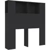 vidaXL Armoire de tête de lit Noir 100x18,5x104,5 cm