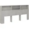 vidaXL Armoire de tête de lit Gris béton 220x19x103,5 cm