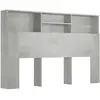 vidaXL Armoire de tête de lit Gris béton 160x19x103,5 cm