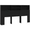 vidaXL Armoire de tête de lit Noir 180x19x103,5 cm