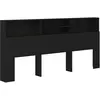 vidaXL Armoire de tête de lit Noir 220x19x103,5 cm