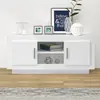 vidaXL Meuble TV blanc 102x35x45 cm bois d'ingénierie