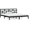 vidaXL Cadre de lit Noir Bois de pin massif 140x190 cm