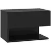 vidaXL Table de chevet murale Noir