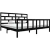 vidaXL Cadre de lit Noir Bois de pin massif 200x200 cm