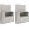 vidaXL Tables de chevet murales 2 pcs Gris béton