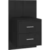 vidaXL Table de chevet murale Noir