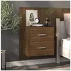 vidaXL Table de chevet murale Chêne marron