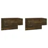 vidaXL Tables de chevet murales 2 pcs Chêne fumé