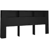 vidaXL Armoire de tête de lit Noir 220x18,5x104,5 cm