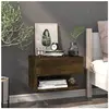 vidaXL Table de chevet murale Chêne fumé