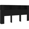 vidaXL Armoire de tête de lit Noir 200x18,5x104,5 cm