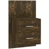 vidaXL Table de chevet murale Chêne fumé