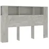 vidaXL Armoire de tête de lit Gris béton 160x18,5x104,5 cm