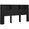 vidaXL Armoire de tête de lit Noir 180x18,5x104,5 cm