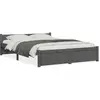 vidaXL Cadre de lit Gris Bois massif 135x190 cm Double