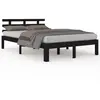 vidaXL Cadre de lit Noir Bois massif 200x200 cm