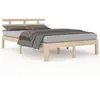 vidaXL Cadre de lit bois massif 150x200 cm très grand