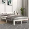 vidaXL Cadre de lit Blanc Bois massif 150x200 cm Très grand