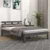 vidaXL Cadre de lit Gris Bois massif 150x200 cm Très grand