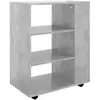 vidaXL Armoire à roulettes Gris béton 60x35x75 cm Aggloméré