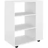vidaXL Armoire à roulettes Blanc 60x35x75 cm Bois d’ingénierie 808449