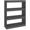 vidaXL Bibliothèque/Séparateur de pièce Gris 80x30x135,5 cm Pin solide