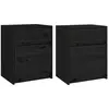 vidaXL Tables de chevet 2 pcs Noir 40x31x50 cm Bois de pin massif