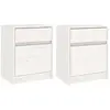 vidaXL Tables de chevet 2 pcs Blanc 40x31x50 cm Bois de pin massif