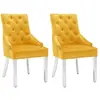 vidaXL Chaises à manger lot de 2 jaune velours