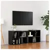 vidaXL Meuble TV Noir brillant 104x30x52 cm Aggloméré