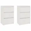 vidaXL Tables de chevet 2 pcs Blanc 40x29,5x64 cm Bois de pin solide