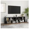 vidaXL Meuble TV Gris brillant 149x30x52 cm Aggloméré