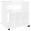 vidaXL Armoire à roulettes Blanc brillant 60x45x60 cm Aggloméré