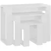 vidaXL Tables gigognes 3 pcs Blanc brillant Bois d'ingénierie