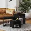vidaXL Tables gigognes 3 pcs Noir Aggloméré