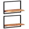 vidaXL Étagères murales 2 pcs 60x25x35 cm Bois d'acacia et acier