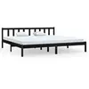 vidaXL Cadre de lit Noir Bois de pin massif 200x200 cm
