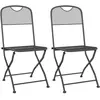 vidaXL Chaises pliables de jardin 2 pcs Maille métallique Anthracite