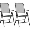 vidaXL Chaises pliables de jardin 2 pcs Maille métallique Anthracite