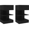 vidaXL Tables de chevet 2 pcs Noir 40x35x65 cm