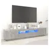 vidaXL Meuble TV avec lumières LED Gris béton 200x35x40 cm