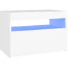 vidaXL Table de chevet avec lumières LED Blanc 60x35x40 cm