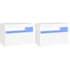 vidaXL Tables de chevet avec lumières LED 2 pcs blanc 60x35x40 cm