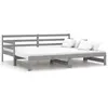 vidaXL Lit coulissant Gris Bois de pin massif 2x(90x200) cm