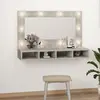 vidaXL Armoire à miroir avec LED Gris béton 90x31,5x62 cm