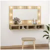 vidaXL Armoire à miroir avec LED Chêne sonoma 90x31,5x62 cm