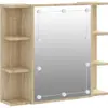 vidaXL Armoire à miroir avec LED Chêne sonoma 70x16,5x60 cm